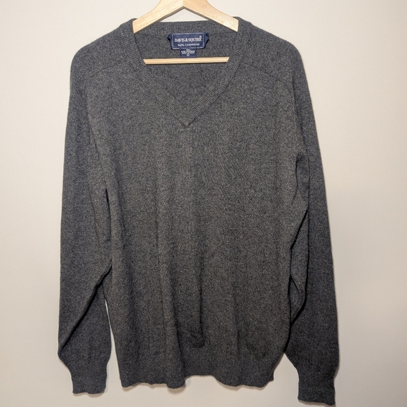 Davis & Squire Other - Davis & Squire 100% Cashmere Sweater Top Men's Size Large Long Sleeve Gray